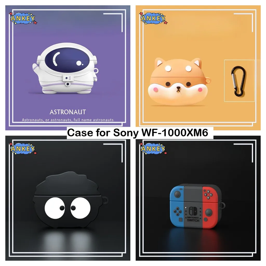 Case for Sony WF-1000XM6 Protective Silicone Cute 3D Game Console Astronaut Appearance Cartoon Covers Bluetooth Earphone Shell