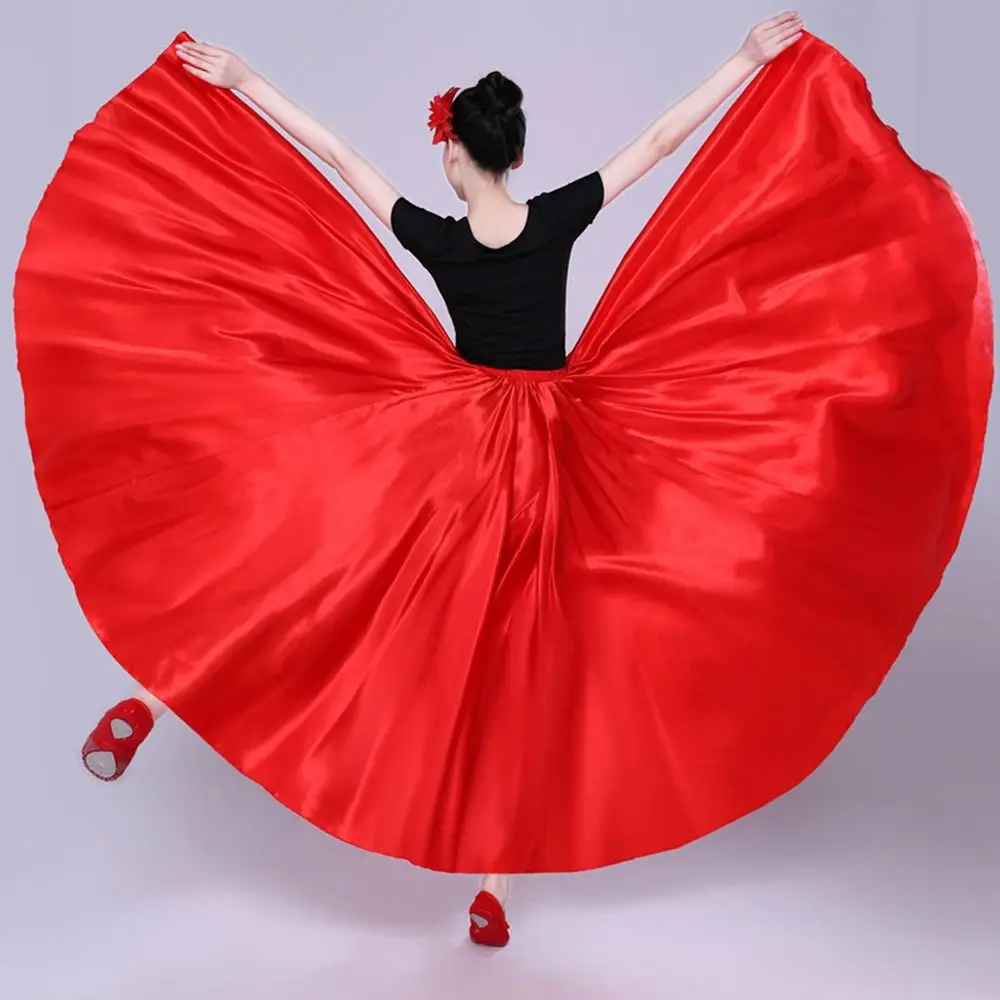 

Fashion Smooth Gypsy Women Skirt Carnival Polyester Belly Dance Dress Big Swing Ballroom Dance Large Swing Skirt Women