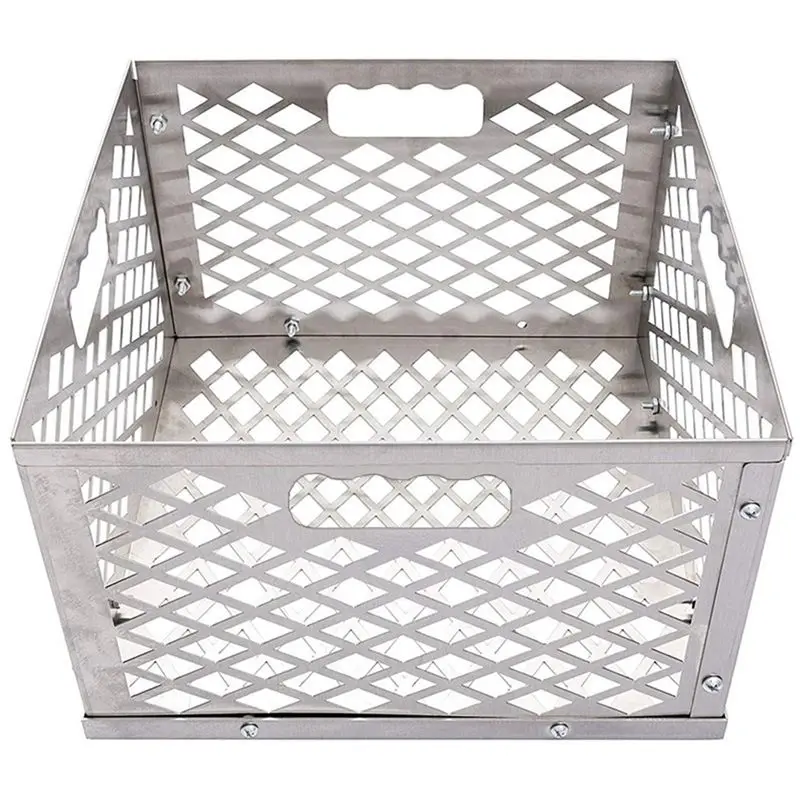 

A20F-1 Piece Silver 5279338P04 Stainless Steel Offset Smoker Charcoal Firebox Basket Silver Charcoal Basket