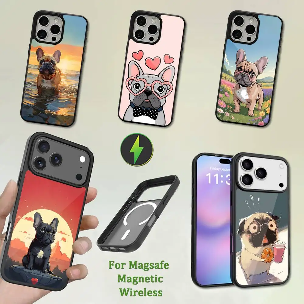 

Cute Dog Drench Bulldog Phone Case For iPhone 13,12,11,16,15,17,14,Pro,Max,Plus,Mini,Magsafe,Magnetic Wireless Charging