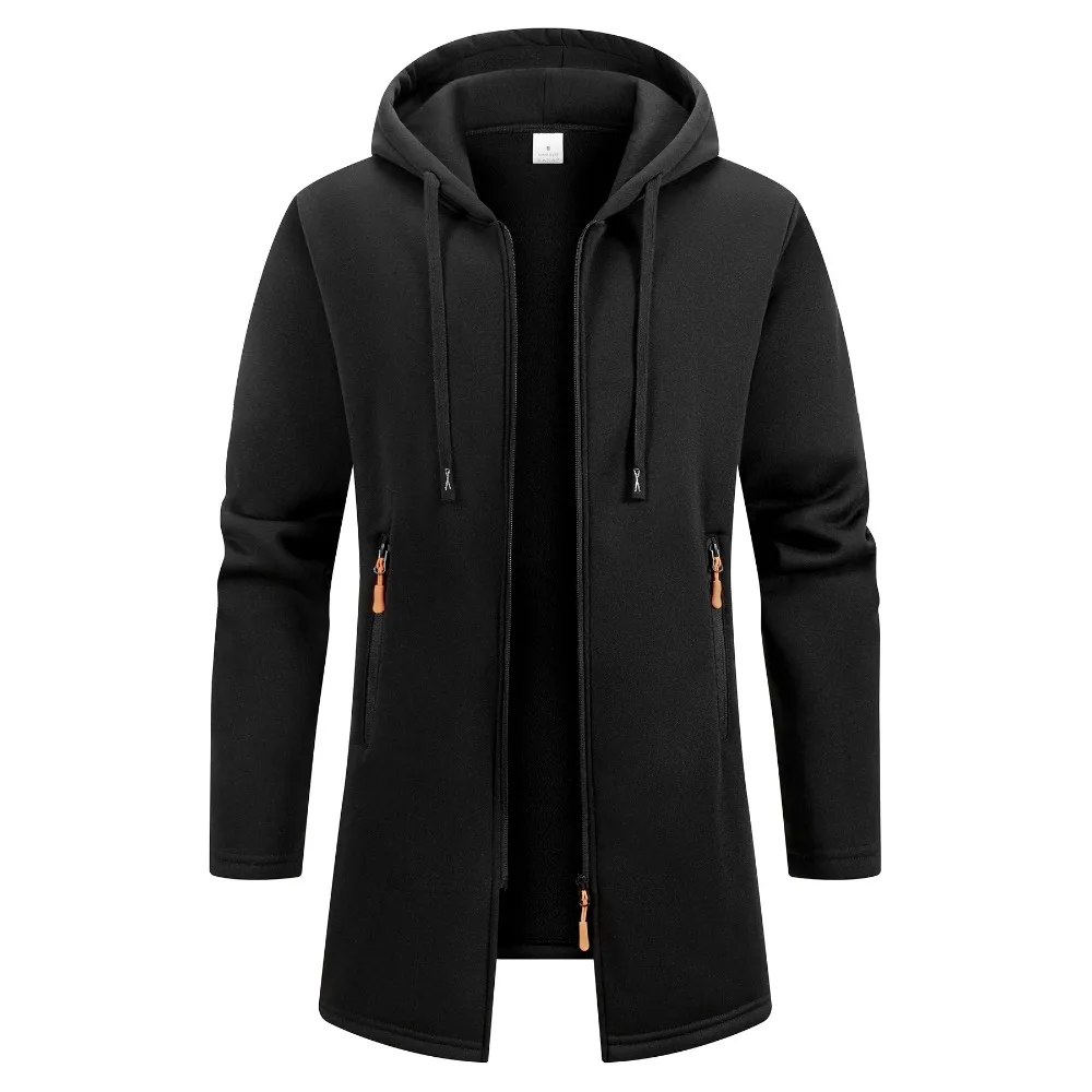 

New Streetwear Men's Long Sleeve Sweatshirts for Men Zipper Hooded Oversize Winter Warm Jacket Coat Outdoor Tracksuit Men