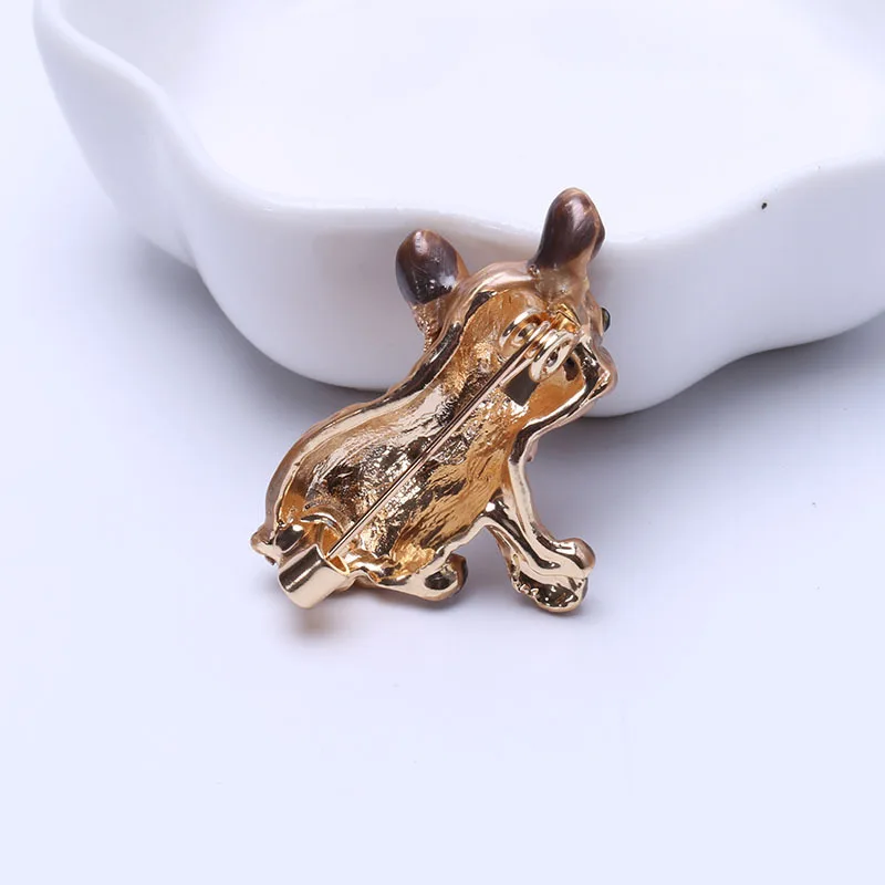 Cartoon Cute French Bulldog Dog Brooches for Women Kids Animal Unisex Pin Coat Suit Bag Accessories Party Birthday Daily Gifts