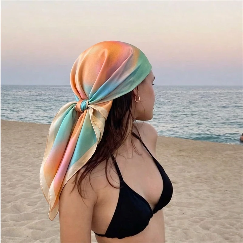 Silk Painting Dye - Luxury Spring Silk Scarf Women Brand