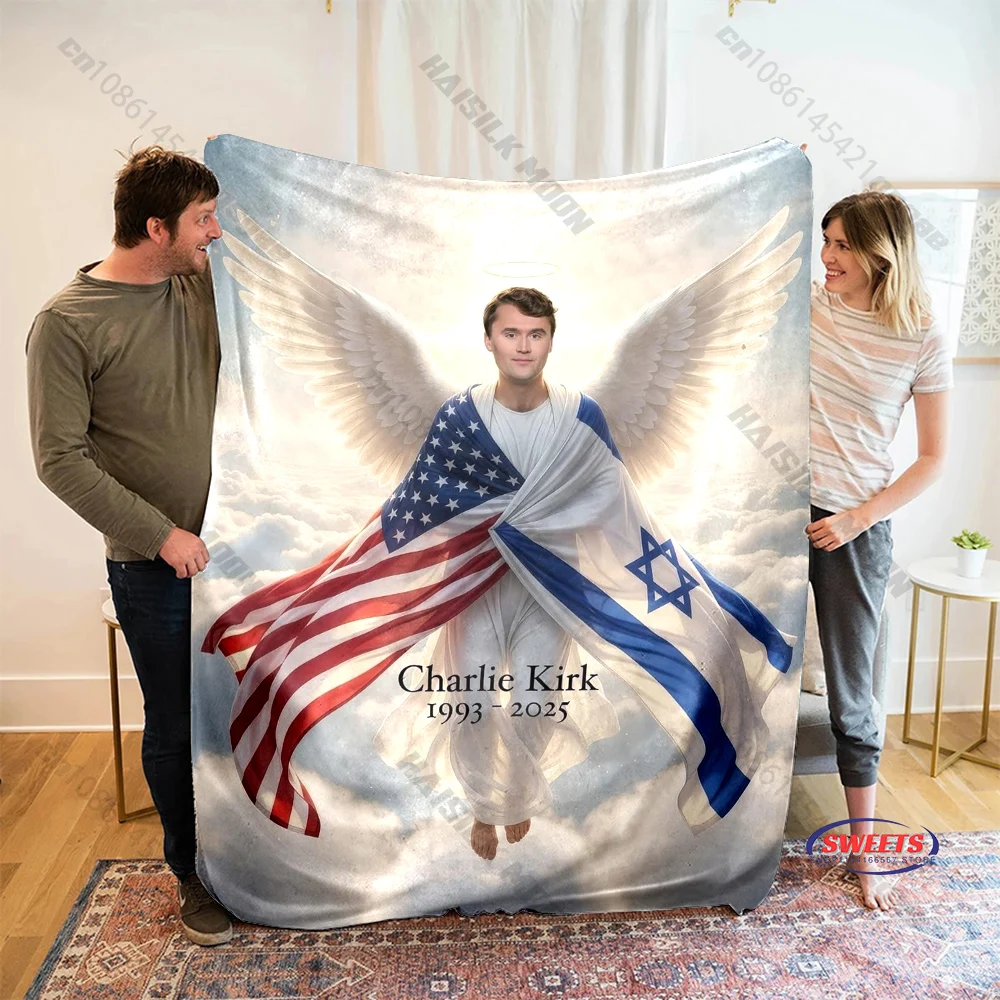 10 Styles Charlie Kirk Angelic Advocate Theme Blanket Home Bed Travel Camping Blanket Sofa Bedding Cover Blanket Gift for Friend