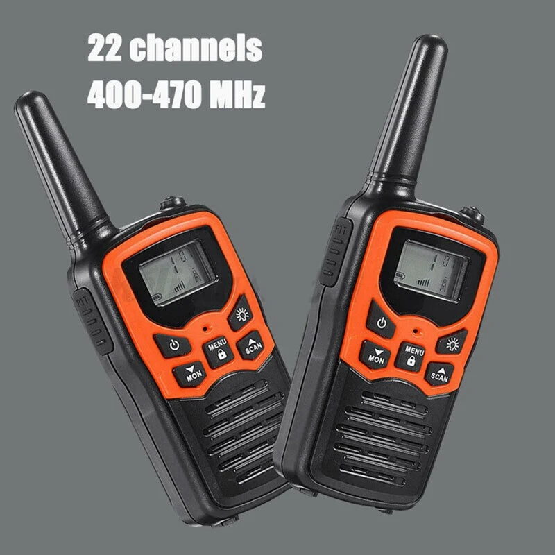 2Pcs Handheld Walkie Talkie Radio 22 Channels Set 10 Km Uhf 400-470 Mhz Dual Band Long Range Communication Transceiver