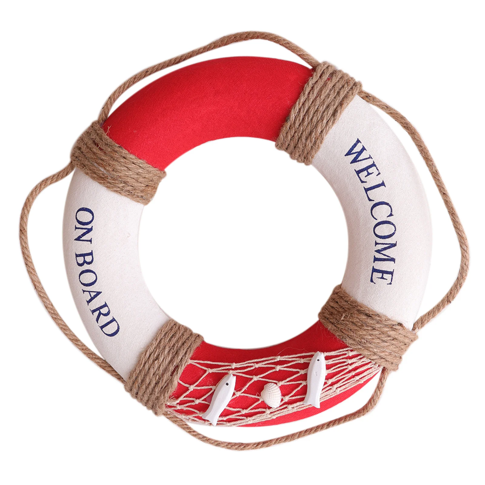 

1Pcs Lifebuoy Door Sign Decoration 40cm Mediterranean Style Red Yellow for Cafe Restaurant Shop Bar Wall Hanging Ornament