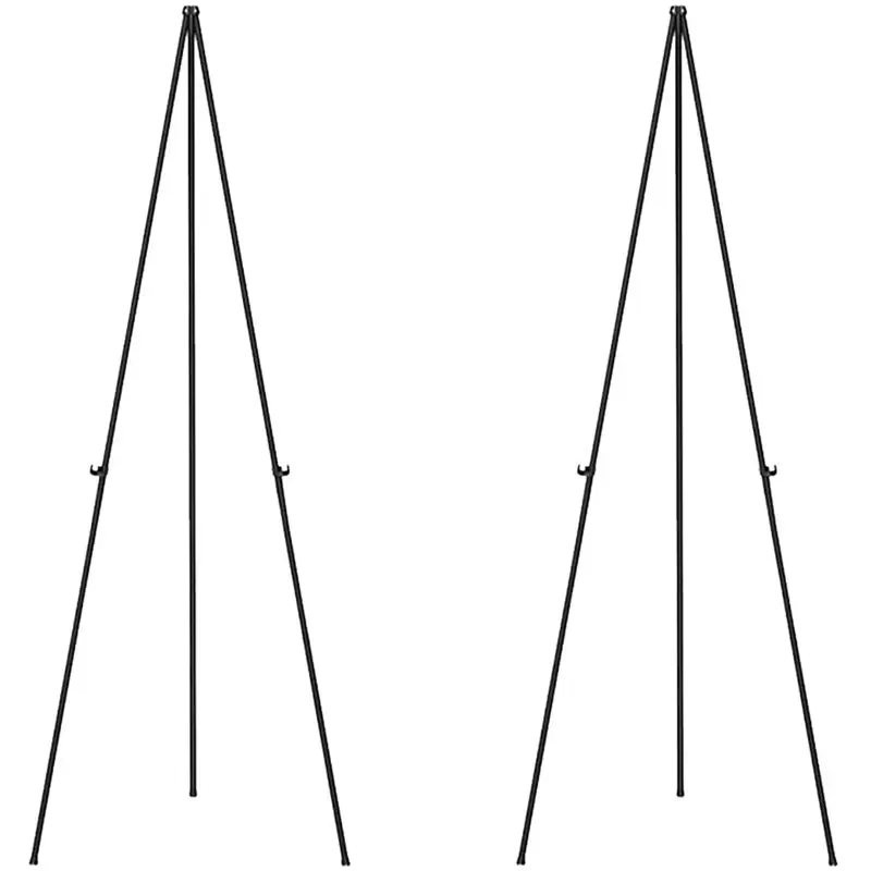 【CYBER MONDAY】2 Pack Wedding Sign Display with Bag Foldable Portable Stand Adjustable Metal Easel Tripod Black