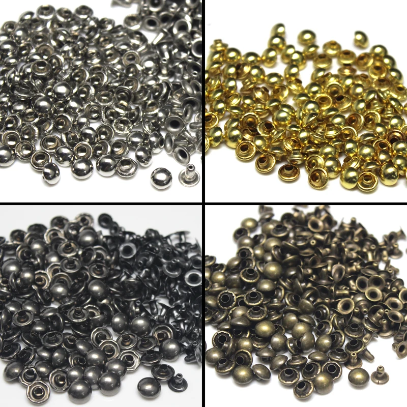 100sets 4 Colors Metal Dome Cap Rivets Studs Round Rivet for Leather Craft Bag Belt Clothing Garment Shoes Collar Parts