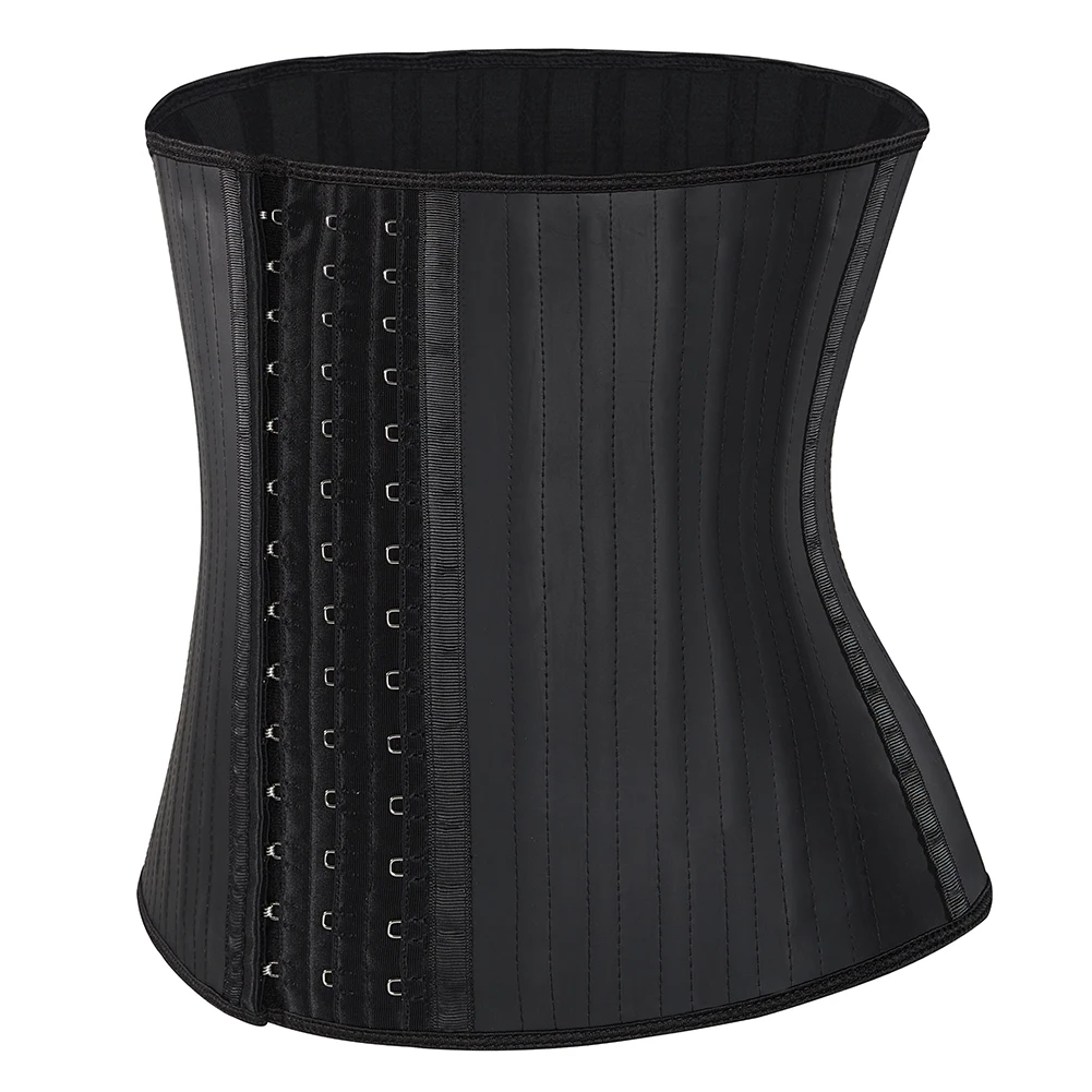 

29 Steel Bones Latex Waist Trainer Hook And Eye Corset Fajas Belt Cincher Underbust Korset