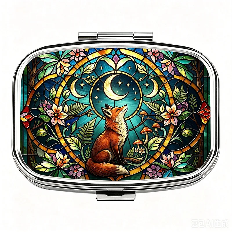 Simple Metal Two-Compartment Pill Box, Portable Travel Organizer, Vitamin and Pill Storage Box, Multi-Purpose Jewelry Storage Small Gift Box