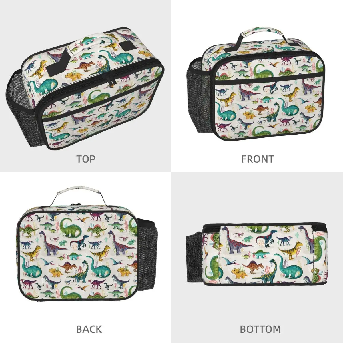 Bright Dinosaurs Insulated Lunch Bag for Women Kids Portable Food Boxes Thermal Lunch Box Tote
