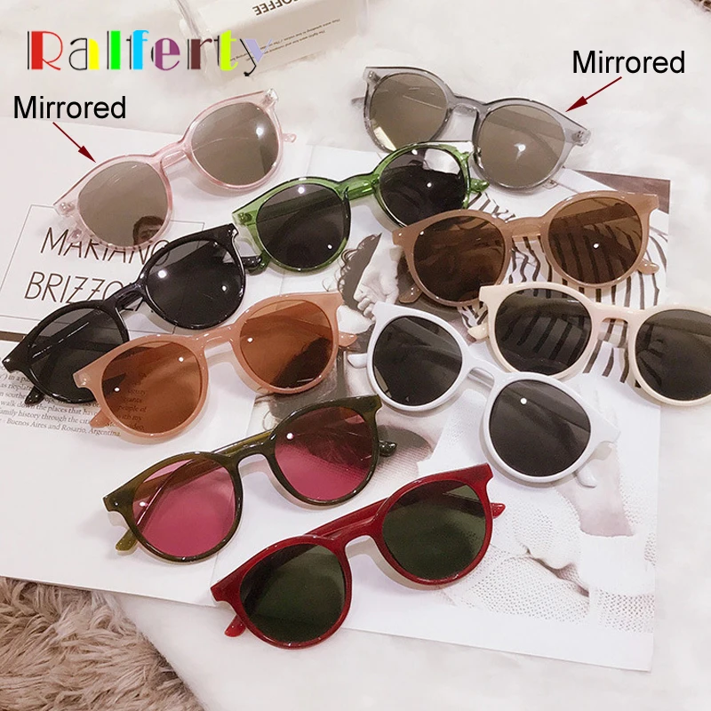 Ralferty-女性用レトロラウンドサングラス,ブランドデザイナー,ヴィンテージシェード,エレガントな女性用サングラス,uv400,m1332,韓国,2020