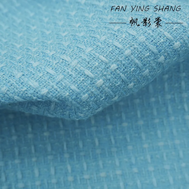2025 Hot Sale Baby Blue High Wool Tweed Fabric For Coat Telas Costura Tissus Couture ткань Sewing Stoffe Tecido Cloth Diy