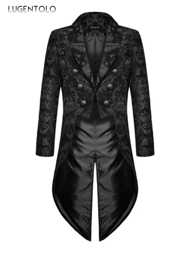 Männer Gothic Steampunk Frack Jacke Jacquard viktoria nischen Vintage mittelalter lichen Party Mantel Prom Renaissance Kostüm Homme neuen Smoking