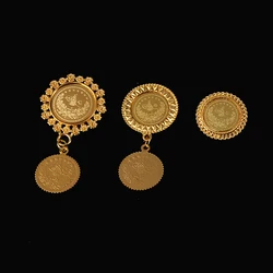 New Ladies Brooch Omani Kurdish Coin Gold Plated Pendant Wedding Jewelry Bridal Brooch Accessories Cute Fashion