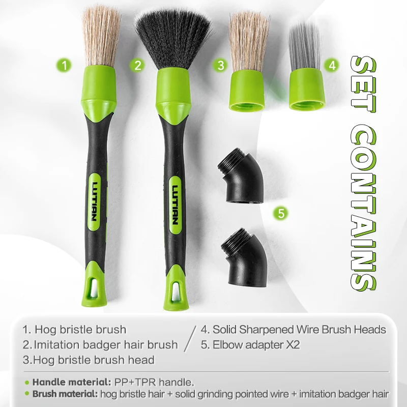 Green Handle Detail Brush Set