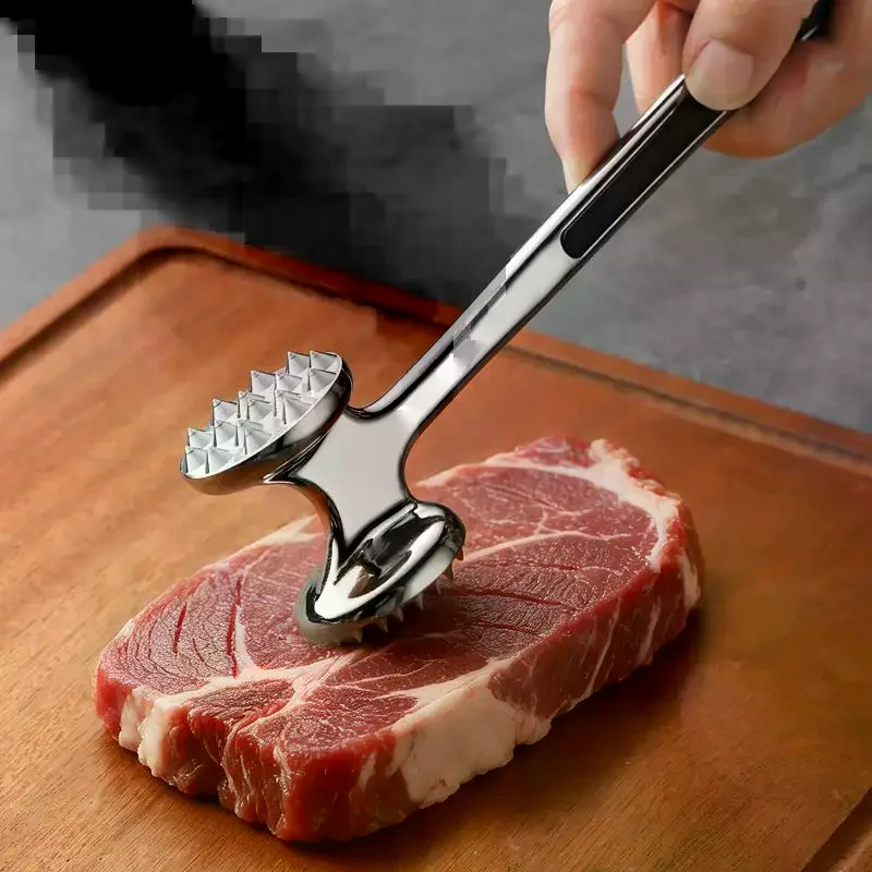 Double Sided Meat Tenderizer Hammer Stainless Steel Meat Mallet With Ergonomic Handle For Kitchen Cooking