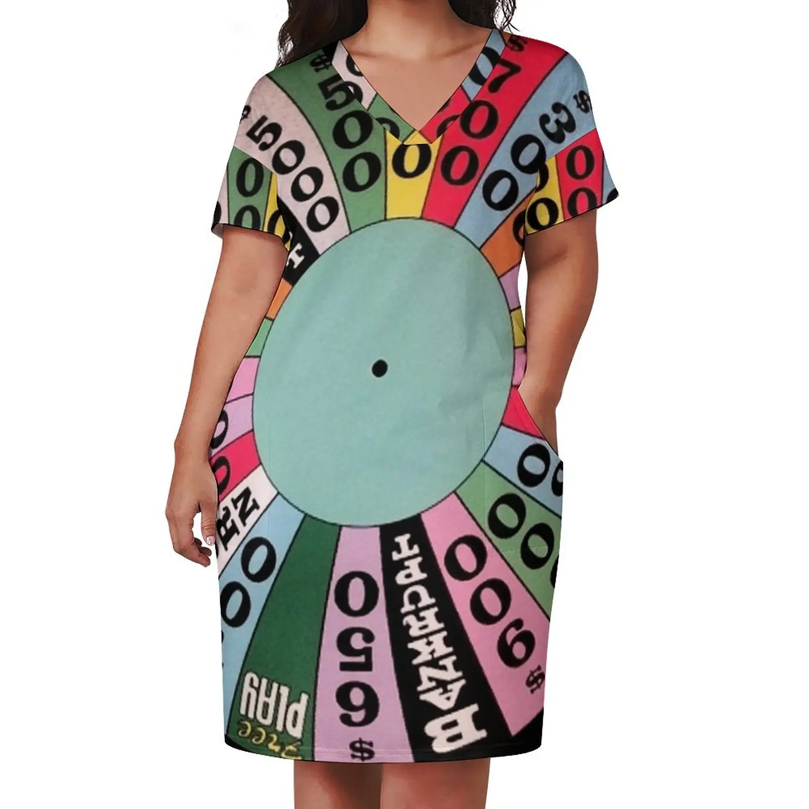 Wheel of Fortune carnival wheel (game show) Loose Pocket Dress women