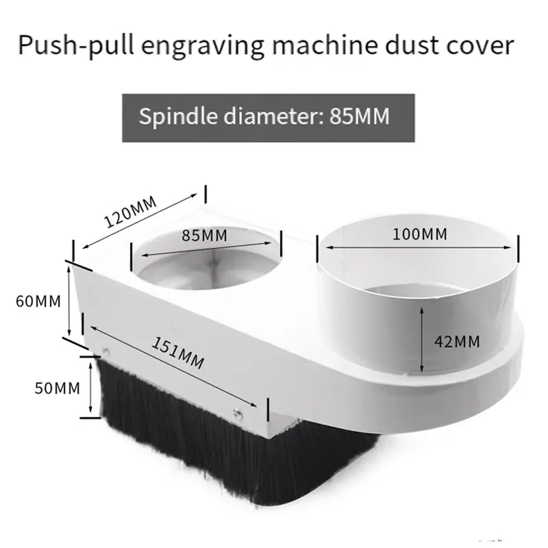 CNC Router Dust Collector Shoe Engraving Machine Spindle Cover Diameter 100Mm Woodworking Brush Cleaner Tools (On Card) Durable-