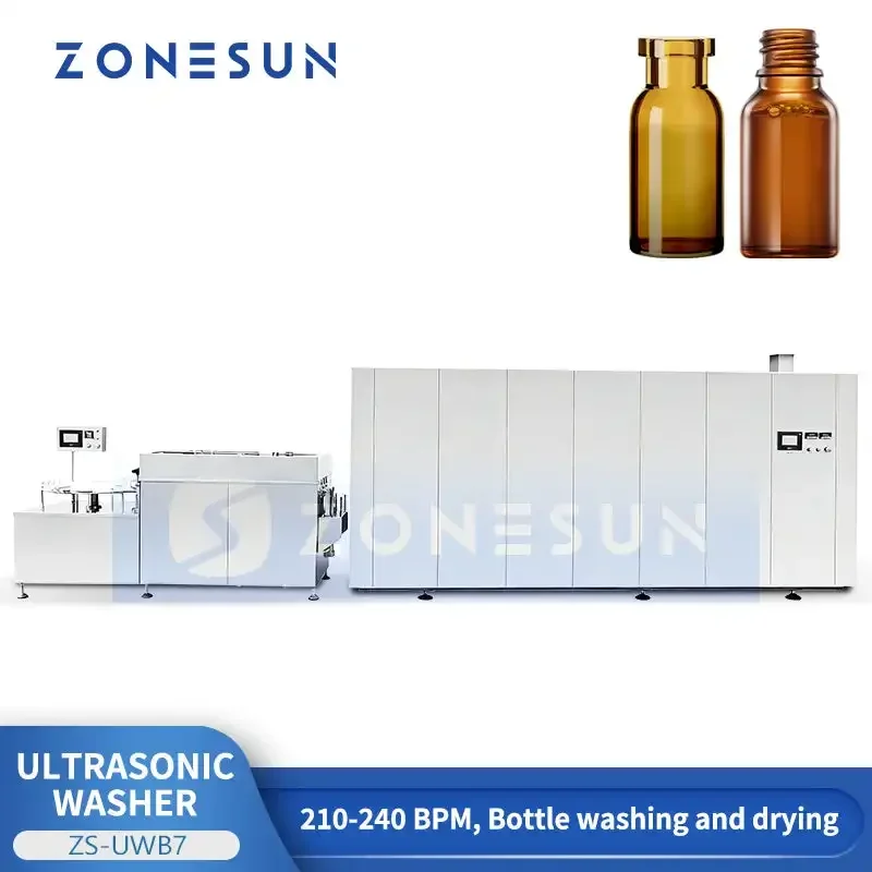 ZONESUN ZS-UWB7 Automatic Ultrasonic Dropper Vial Bottle Washing & Drying Machine