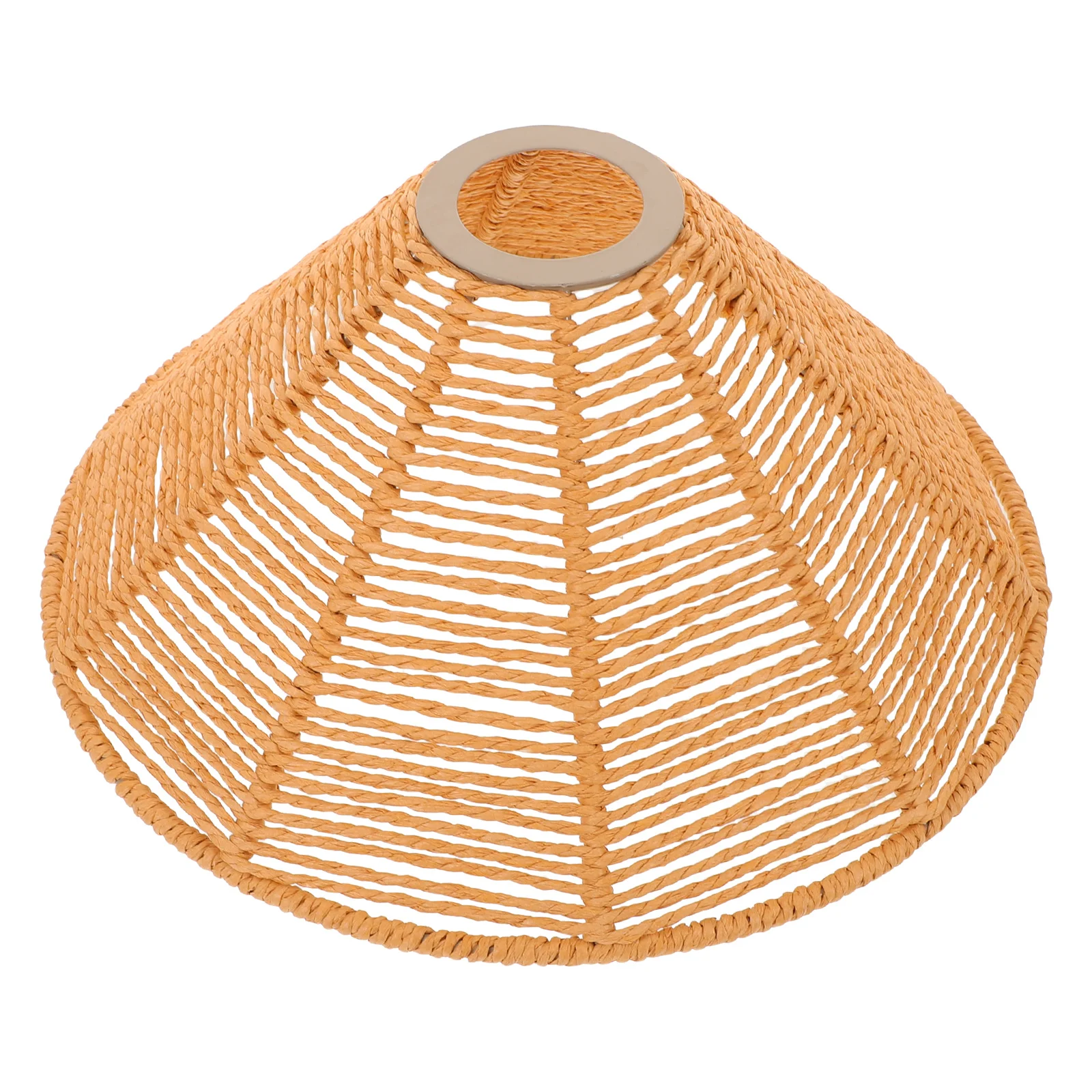 

Retro Paper Rope Lamp Shade Handmade Woven Cover For Ceiling Table Floor Lamps Boho Bedroom Decorative Pendant Cone Light