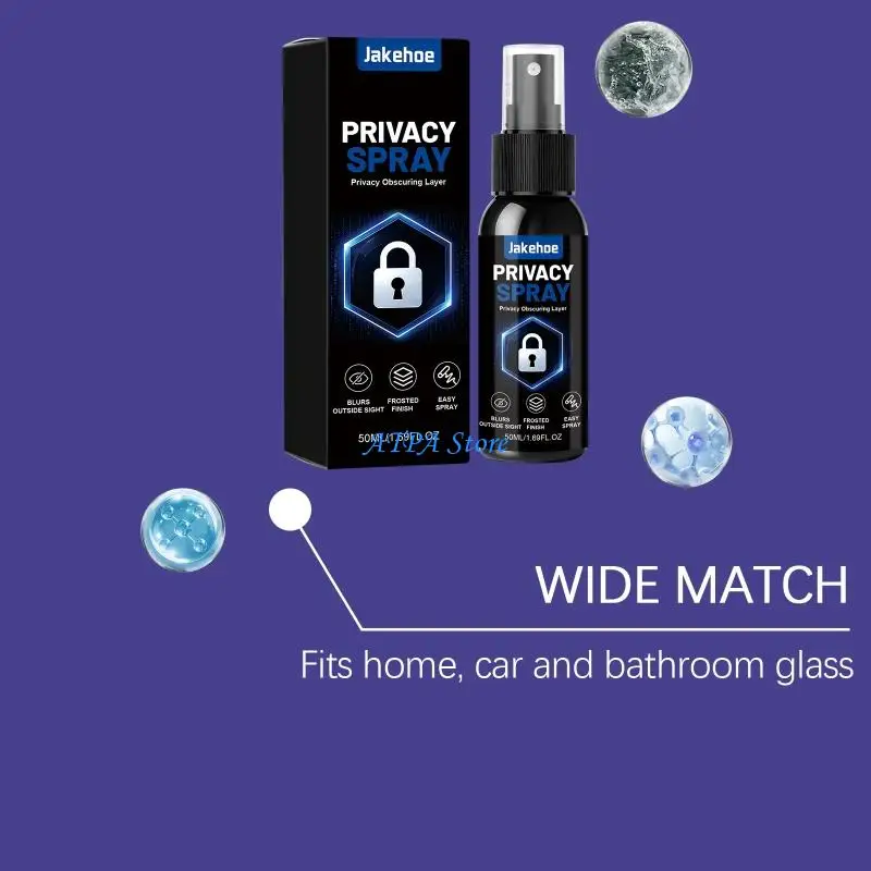 U13C 50 Glass Privacy Coating Sprays with Frosted Finish for Car and Home Glass, Easy Pump Bottle Formula for Daily Coverage