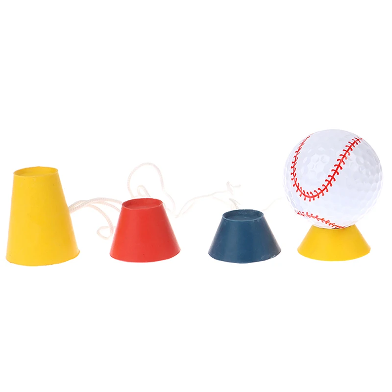 1Set With Rope Driver Home Range Ball Training Practice Outdoor Sports Golf 4-In-1Tees Different Heights Rubber Winter Golf Tees