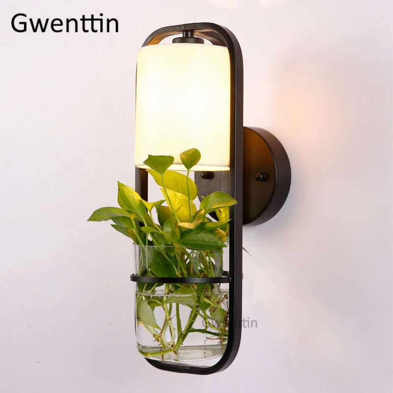

Modern DIY Plant Pot Glass Wall Lamp LED Sconce Nordic Wall Light Fixtures for Bedroom Bathroom Stairs Home Decor Luminaire E27