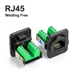 Conector de Cable de red RJ45 CAT5E, módulo de instalación de Panel blindado, extensor de Cable de red sin soldadura, enchufe de Panel de categoría 5