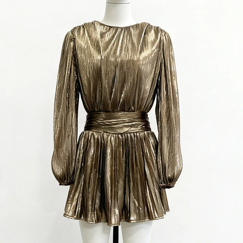 

Женское вечернее платье 2026 года, новинка, роскошное, с высоким воротом, длинными рукавами, с драпировкой на талии, элегантное дизайнерское, для торжественных мероприятий