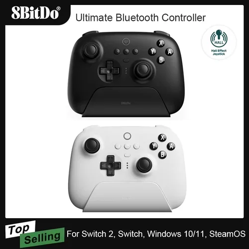 Imagen 1 del producto Controlador Bluetooth 8Bitdo Ultimate con base de carga para Switch 2 Gamepad inalámbrico efecto Hall Joystick para Windows PC