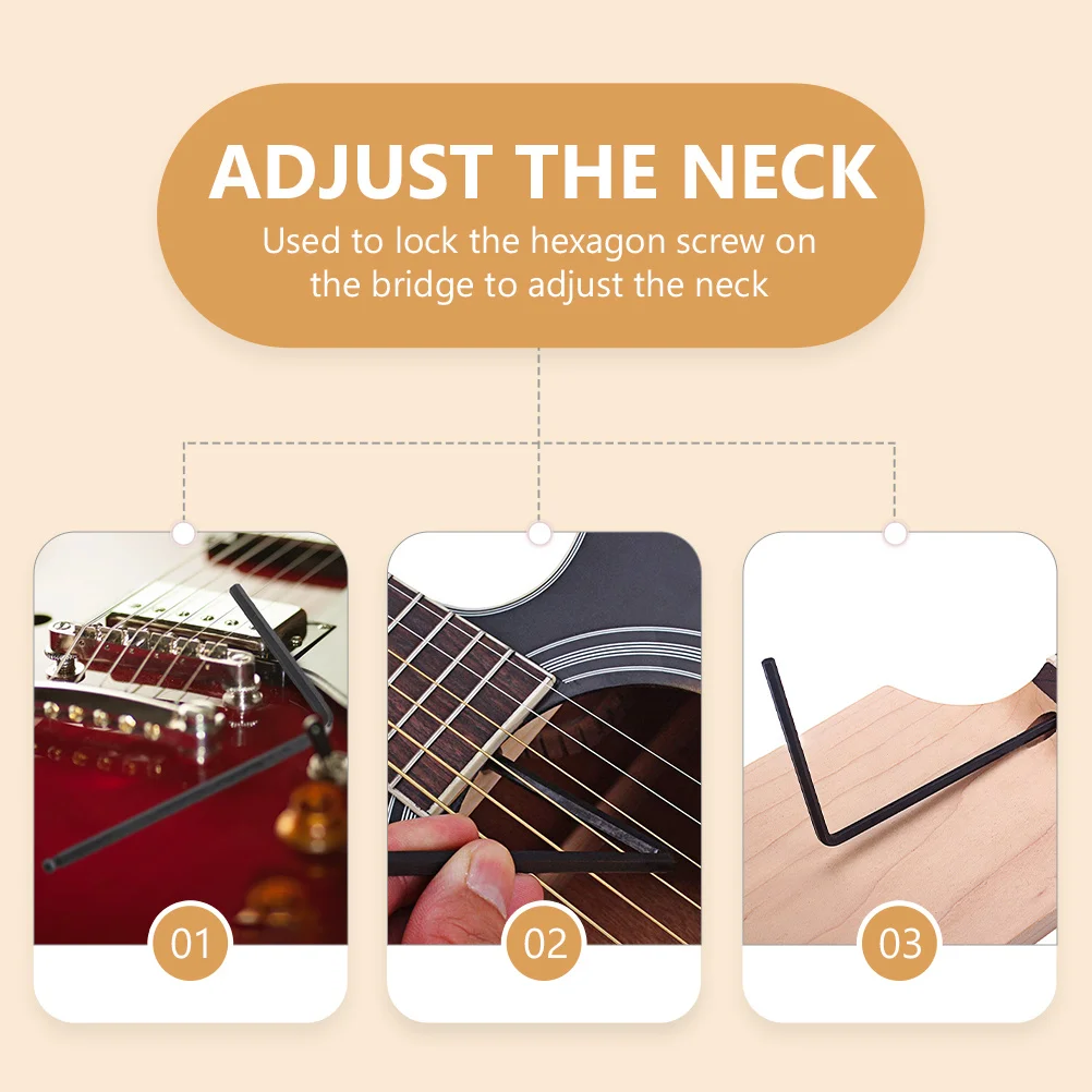 

Guitar Neck Truss Rod Wrench Black Professional Bass Repair Tool Metal Hex Adjustment Nut Screw Bridge Accessory