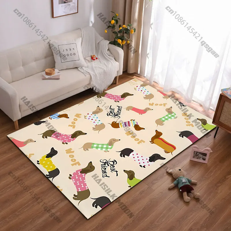 

Cute dachshund dogs in outfits carpet Yoga living room room decor children's crawling mat doormat area rug games mat