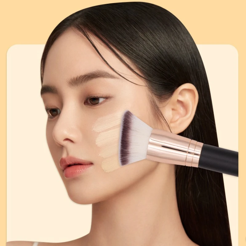 1pc Pennelli per trucco professionale a doppia testa 2 in1 Pennello per fondotinta viso Pennello per trucco di bellezza multifunzionale Belleza