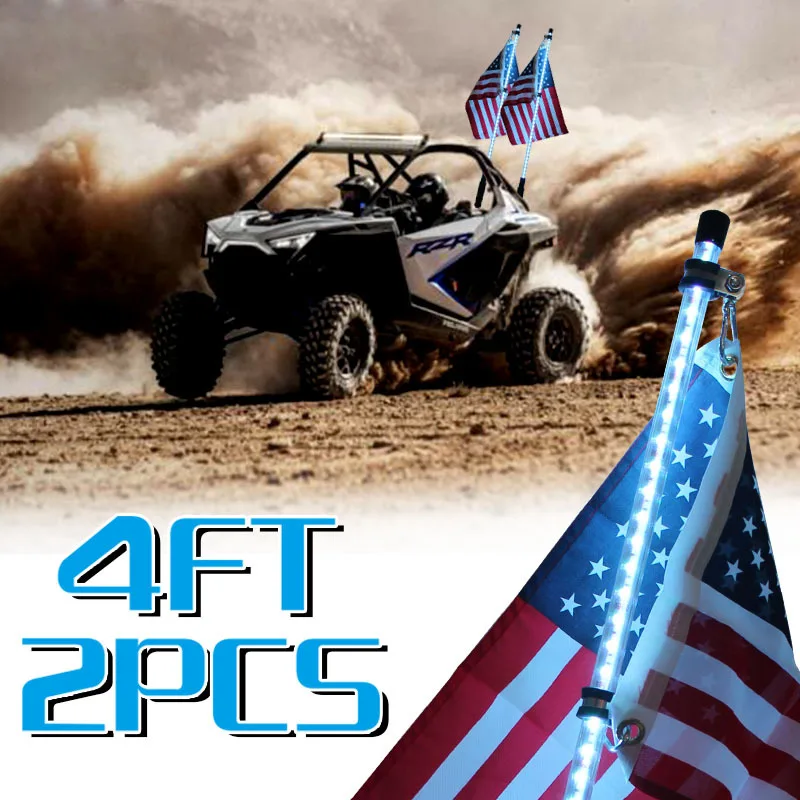 

LED Whip Lights for UTV ATV with Wireless Remote Control, Brighter RGB Lighted Whip Antenna for RZR SXS Can-Am Offroad Polaris