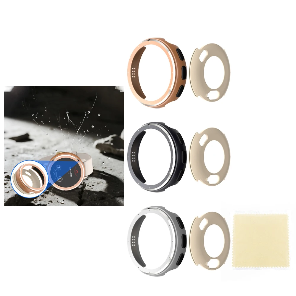 Screen Protector Case For Garmin Venu 3S 41mm Smartwatch Metal Case Bezel Case Solid Color Replacement Hard Case
