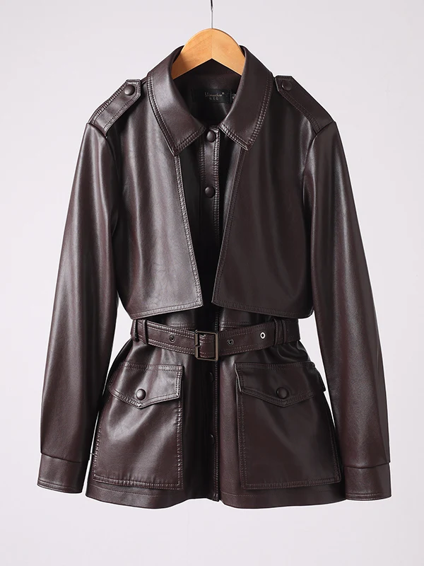   Giacca in Vera Pelle Ning con Imbottitura in Piuma, Cappotto Lungo da Donna Bianco Slim Fit, Capospalla Invernale