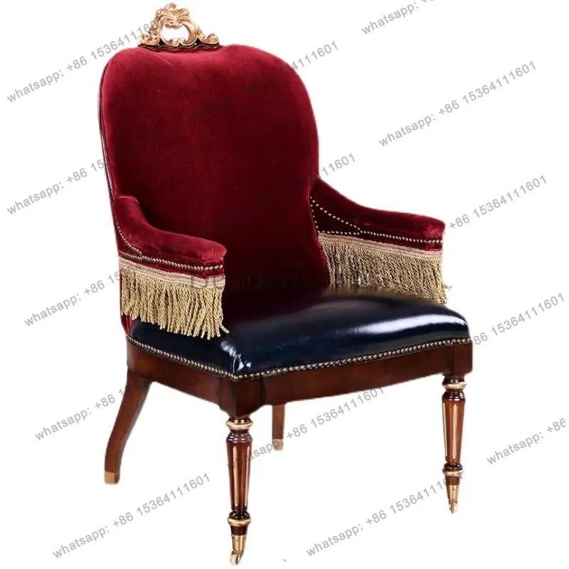 

English leisure chair living room mahogany core solid wood decorative book chair