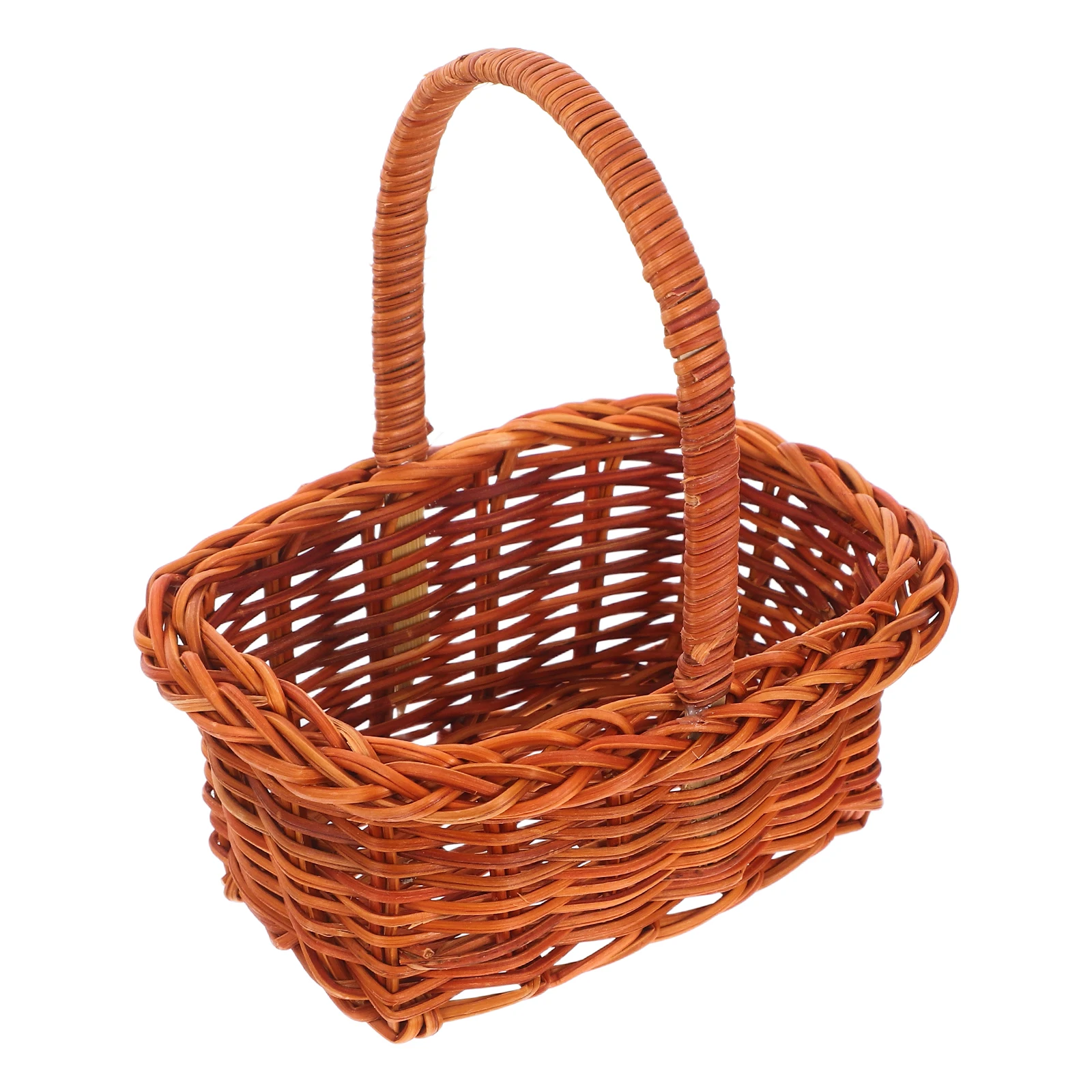 

Mini Wicker Basket Miniature Handheld Rattan Baskets for DIY Decor Storage Portable Small Picnic Basket