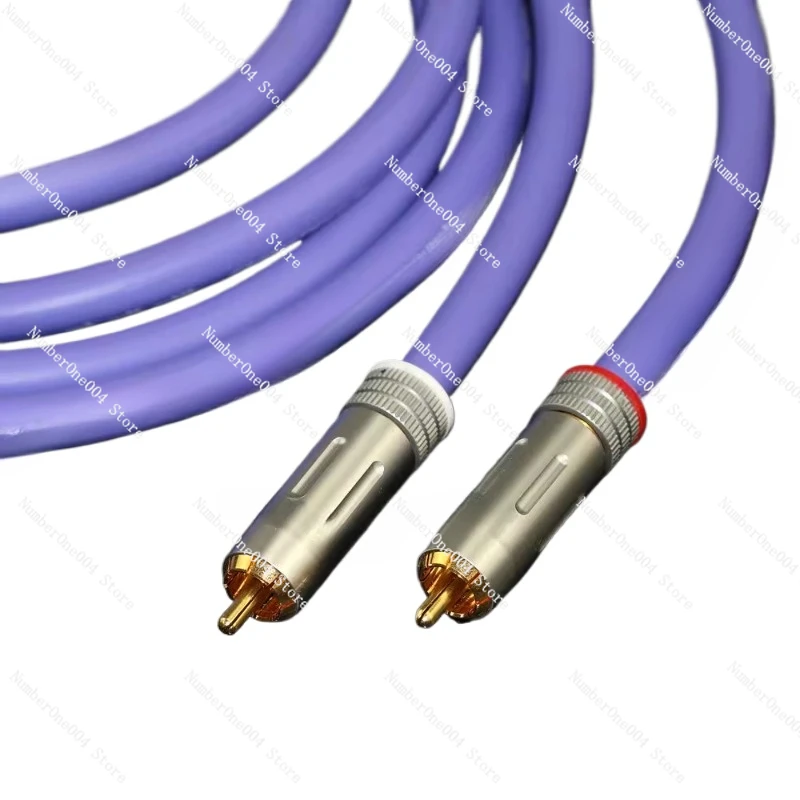 Applicable to Single crystal copper flagship, audio cable signal cable RCA two-to-two audio power amplifier connection