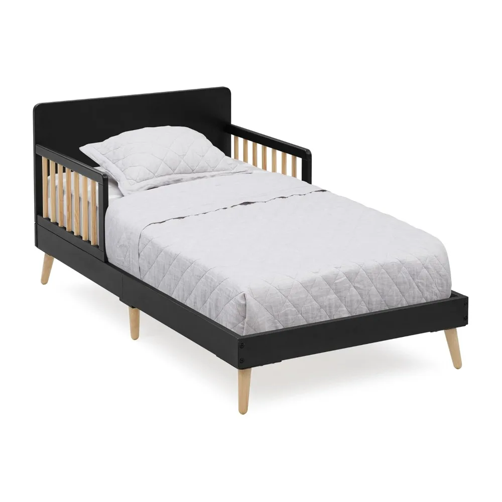 

Children Logan Wood Toddler Bed, Greenguard Gold Certified, Midnight Grey/Natural
