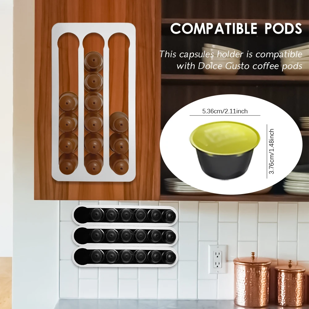 벽걸이 형 커피 포드 보관함 커피 캡슐 보관함 홀더 선반 Dolce Gusto 커피 포드 주최자와 호환 가능