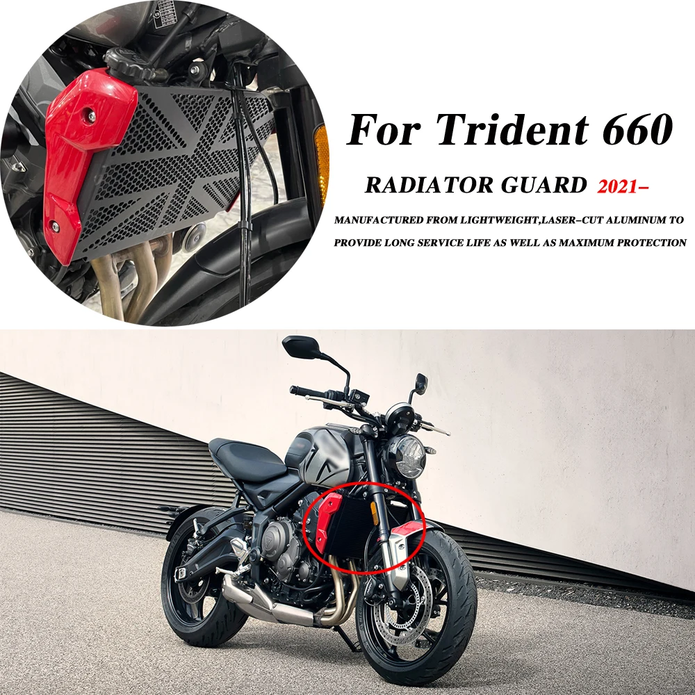 

New Motorcycle Accessories Black For Trident660 For TRIDENT660 Radiator Grille Guard Cover Protector For Trident 660 2021-