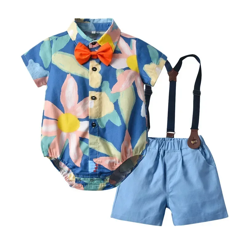 

Girl Dress Birthday Party Newborn Boy Top and Pants Casual Short Sleeve Clothing Suits Siblings Summer Photography Romper 0-3Y