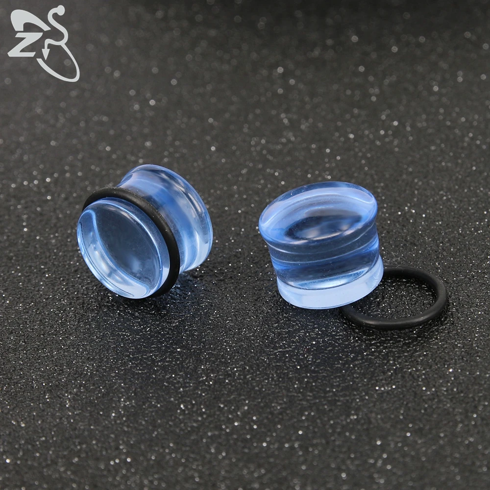 ZS 2pcs/lot Glass Ear Plug And Tunnel 5-16mm Ear Expander Stercher  Ear Gauges Ear Flare Flesh Expander Body Piercing Jewelry