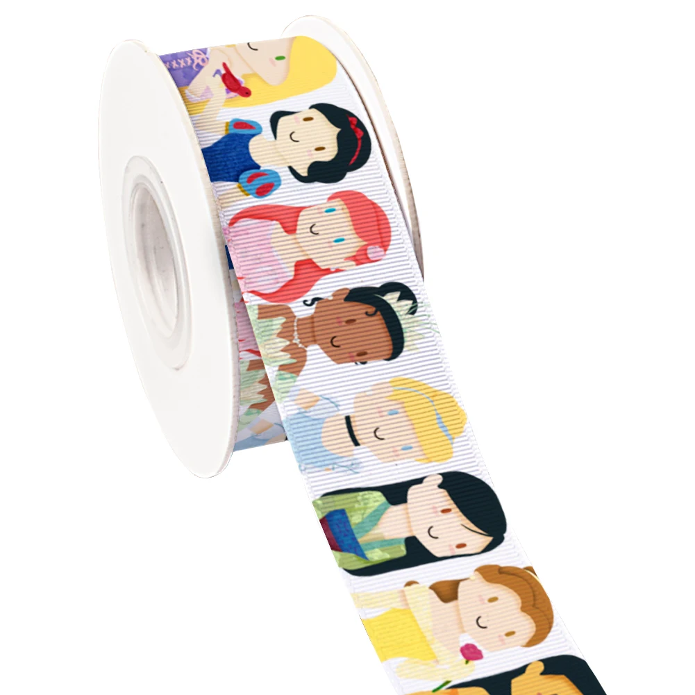 

Disney Ribbon Multi Size Cartoon Belle Ariel Snow White Printed Grosgrain Ribbon For Gift Wrapping 10 Yards