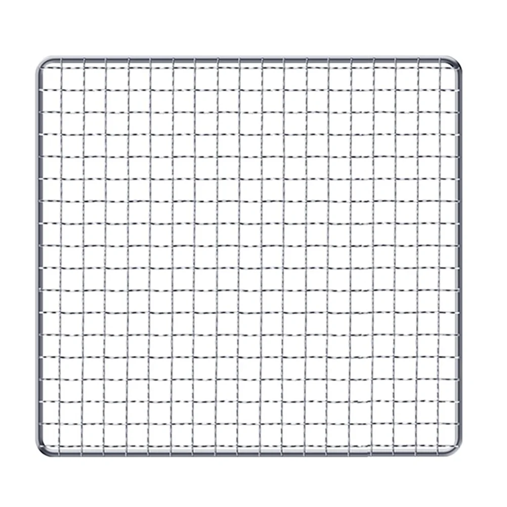 Stainless Steel BBQ Mesh Barbecue Charcoal Grill Net Cooling Rack Accessory Pad Portable Gas Fry Pans Mat