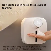 Touchless Wall Mounted Automatic Soap Dispenser with Foam USB Charging Smart Induction Hand Wash  Digital Temperature Display