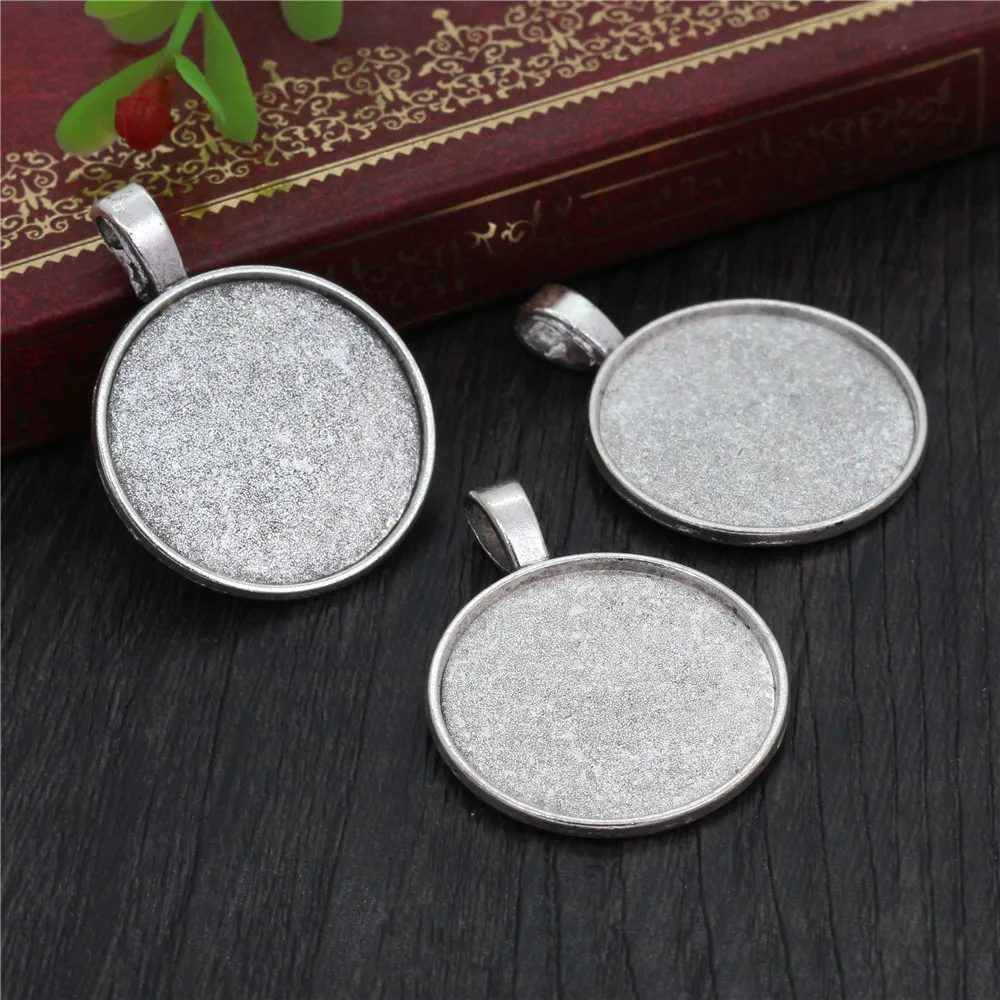 New Fashion 10pcs 25mm Inner Size 4 Colors Plated Classic Simple Style Cabochon Base Setting Charms Pendant