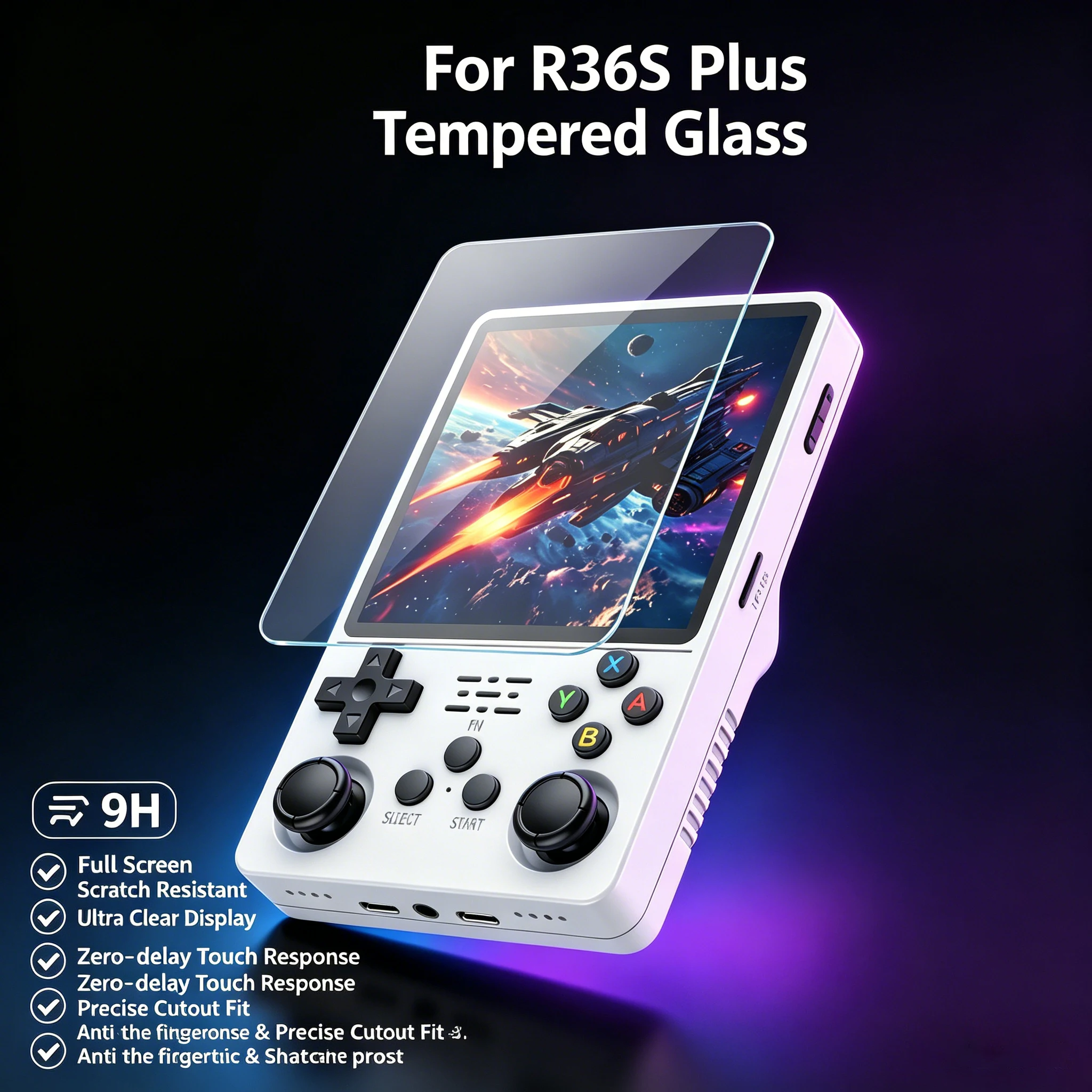 Screen Protector for R36PLUS Game Console Tempered Glass Protection for R36PLUS Anti-Scratch Glass Film Accessories